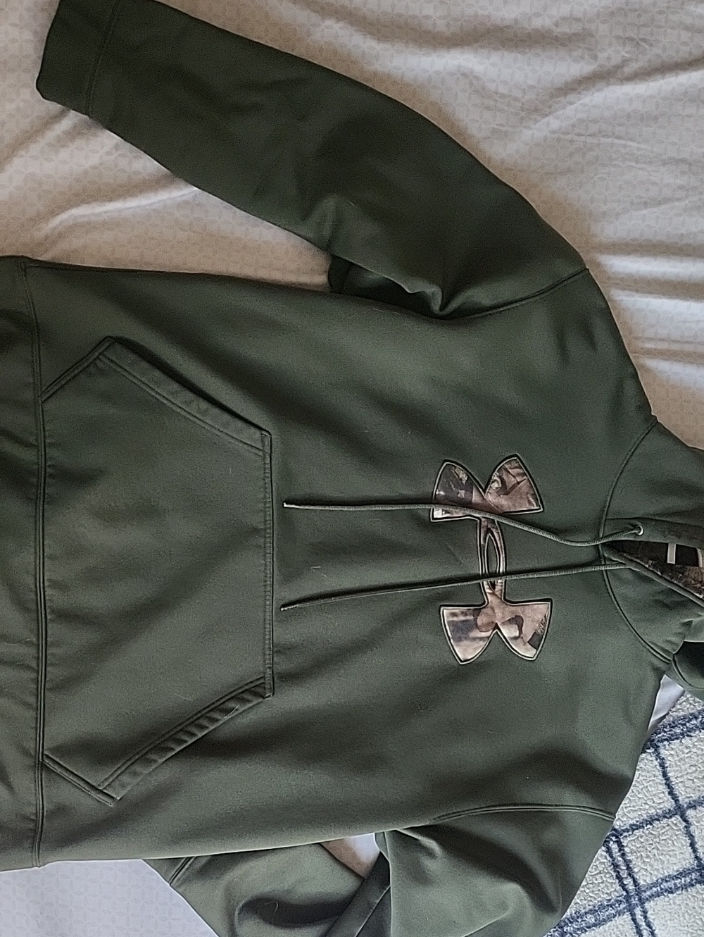 Under Armour Olive Green Hoodie with Camo Logo